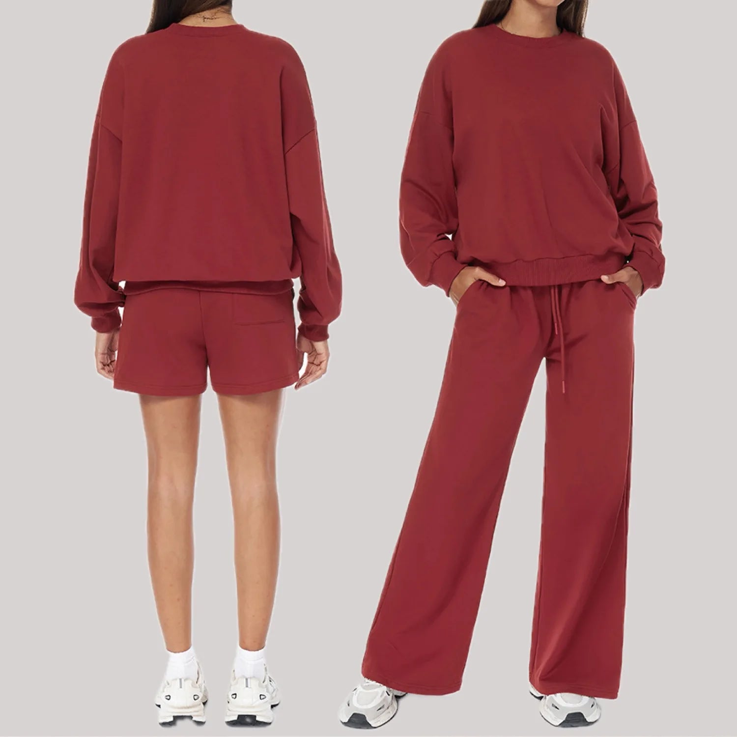 2-Piece Winter Yoga Set – High Waist & Wide Leg Comfort Wear