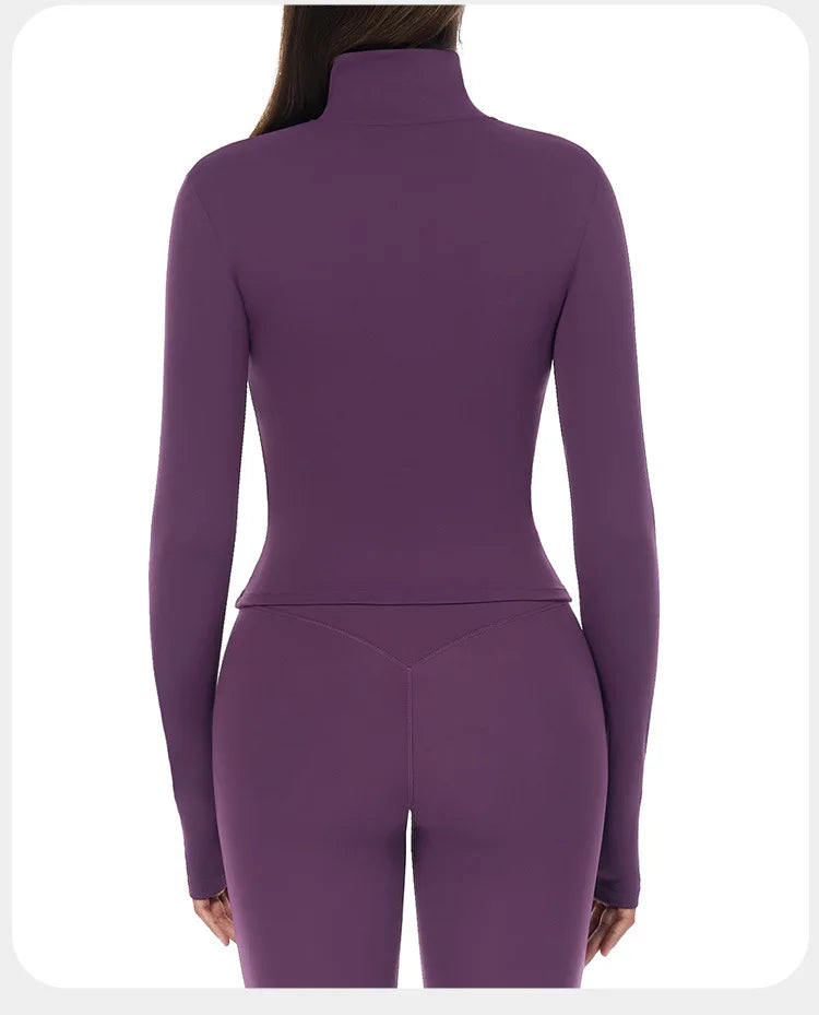Zip-Up Yoga Jacket – Breathable, Slim & Sporty Style