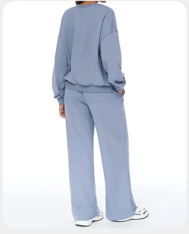 2-Piece Winter Yoga Set – High Waist & Wide Leg Comfort Wear