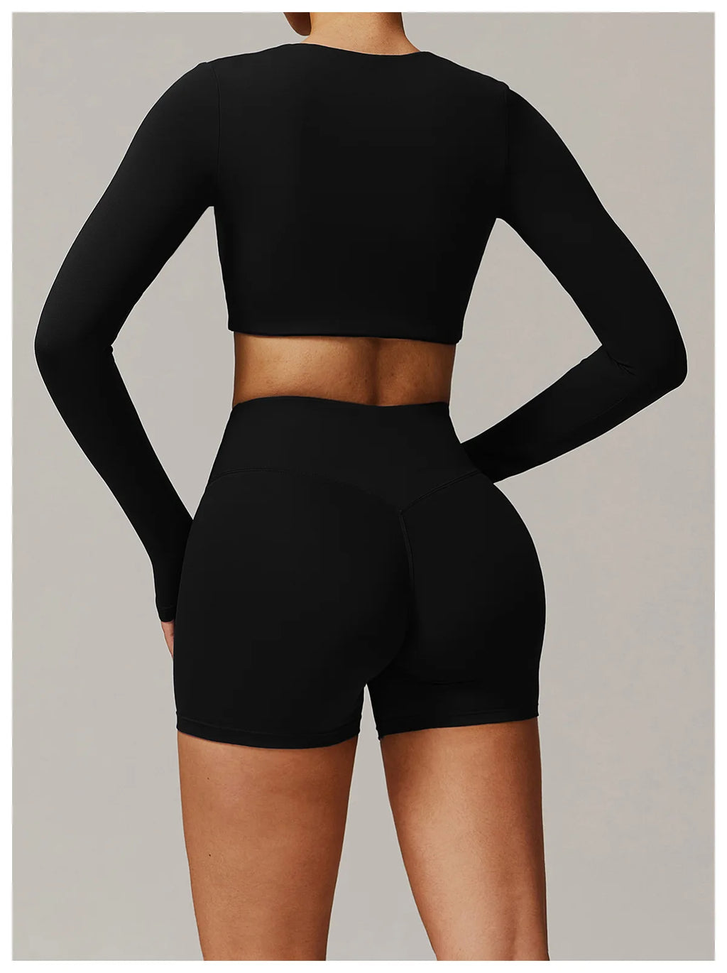 Long Sleeve Crop Yoga Top – Breathable & Quick-Dry Fitness Shirt