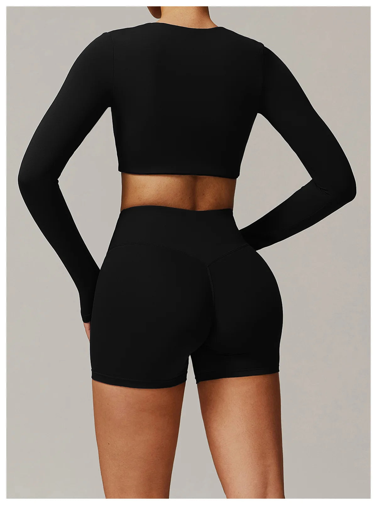 Long Sleeve Crop Yoga Top – Breathable & Quick-Dry Fitness Shirt