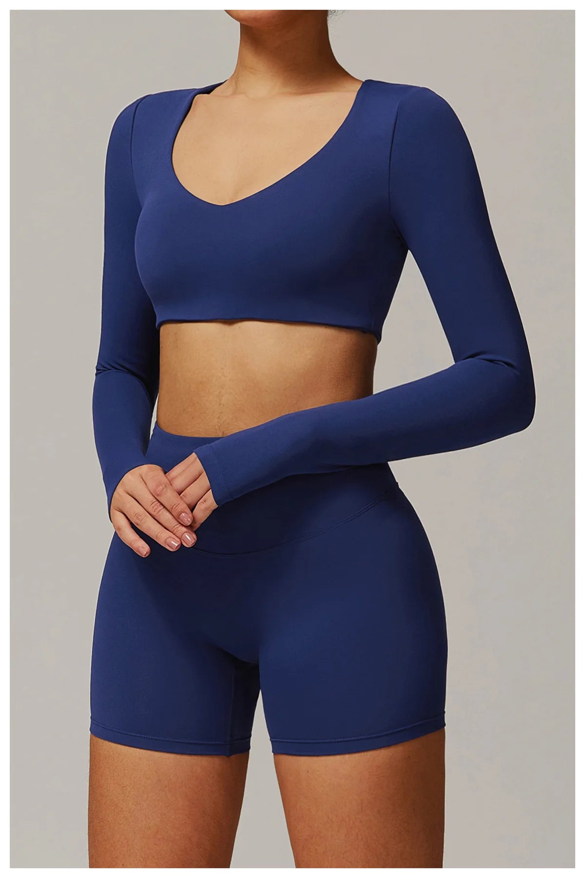 Long Sleeve Crop Yoga Top – Breathable & Quick-Dry Fitness Shirt