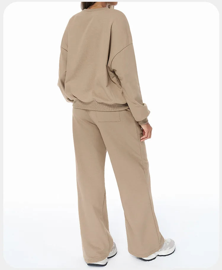 2-Piece Winter Yoga Set – High Waist & Wide Leg Comfort Wear