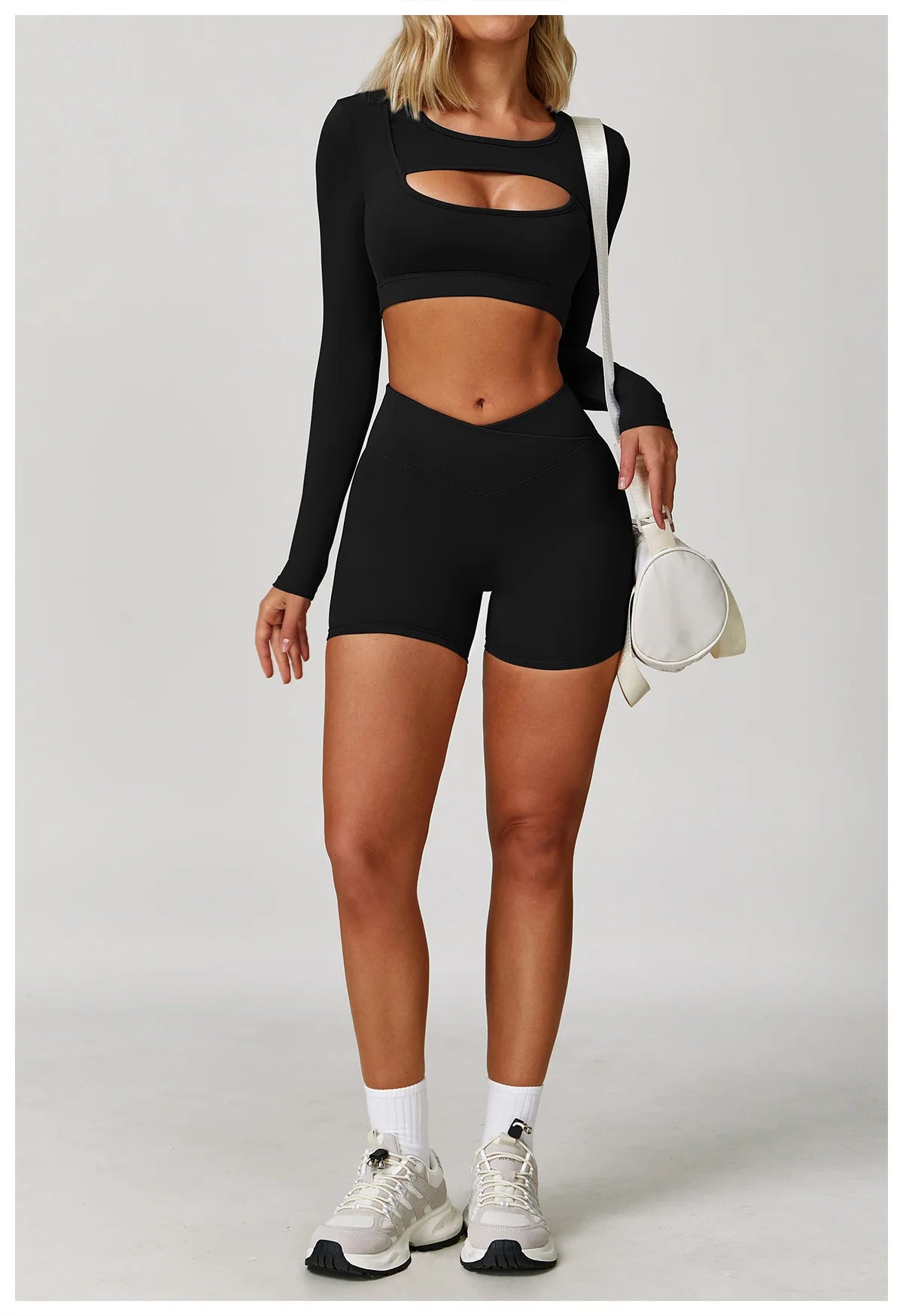 High Waist Long Sleeve Yoga Top – Quick Dry & Sleek Fit