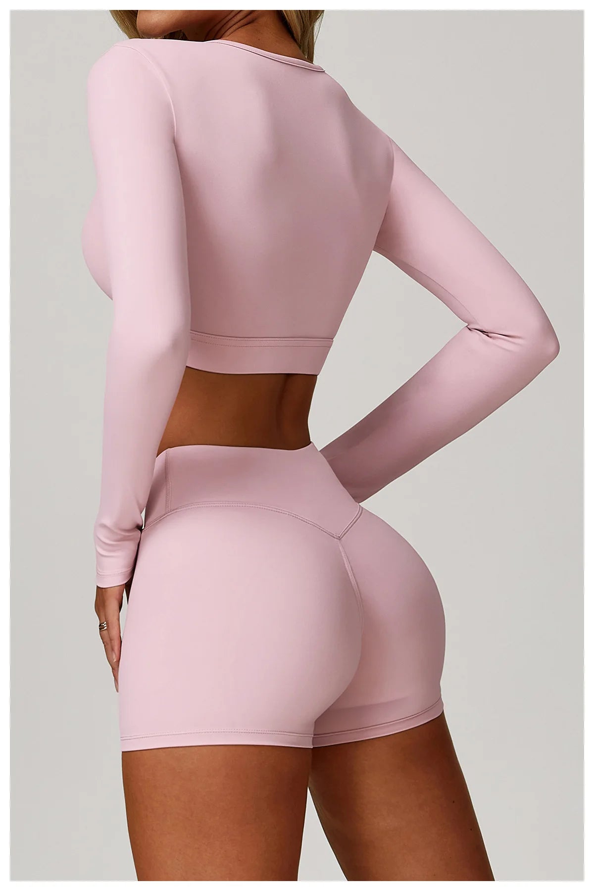 High Waist Long Sleeve Yoga Top – Quick Dry & Sleek Fit