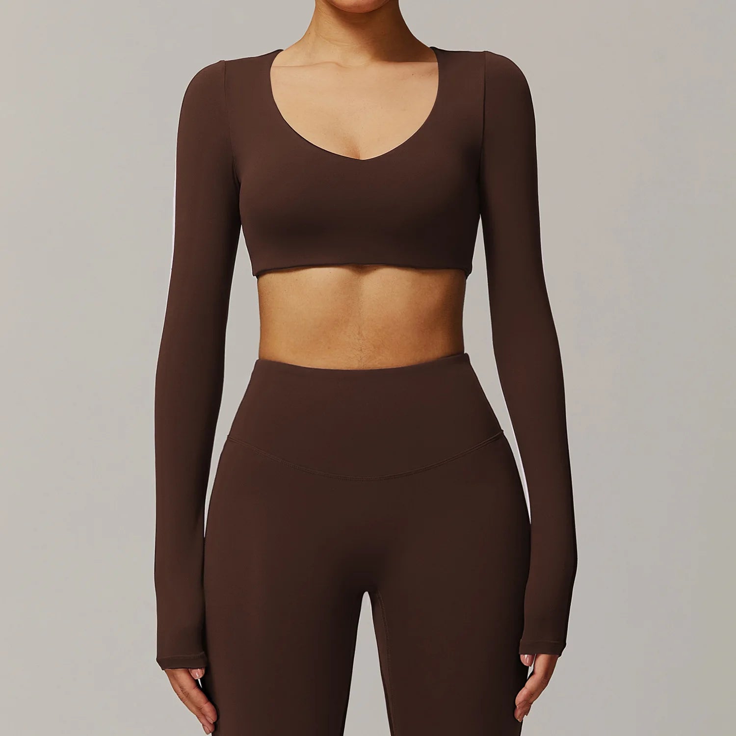 Long Sleeve Crop Yoga Top – Breathable & Quick-Dry Fitness Shirt