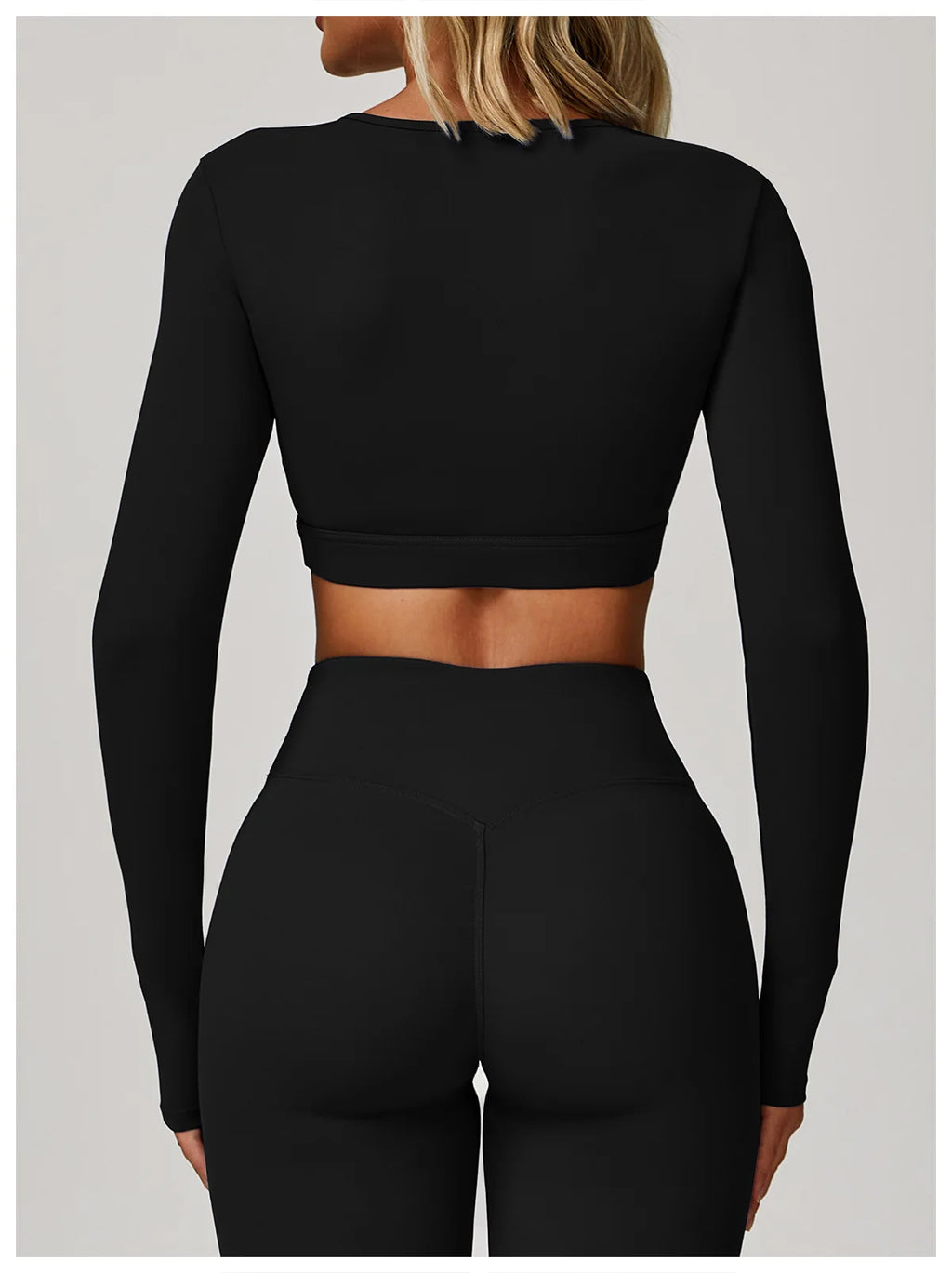High Waist Long Sleeve Yoga Top – Quick Dry & Sleek Fit