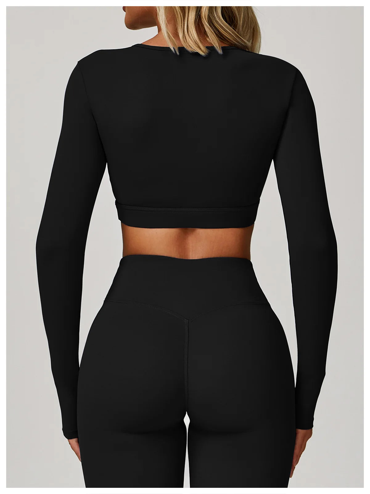 High Waist Long Sleeve Yoga Top – Quick Dry & Sleek Fit