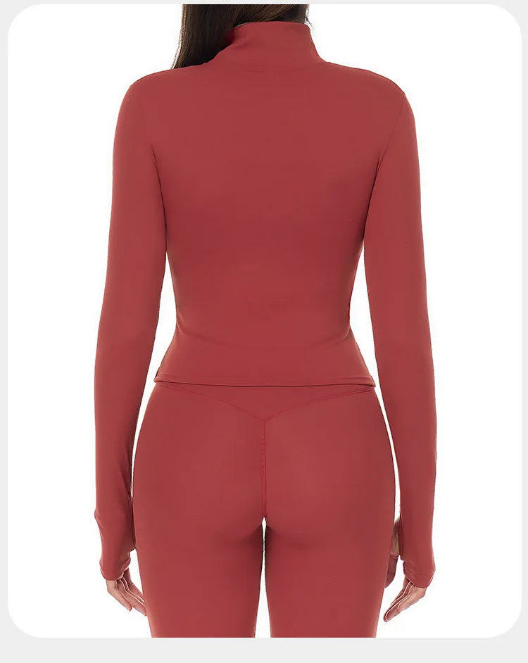 Zip-Up Yoga Jacket – Breathable, Slim & Sporty Style