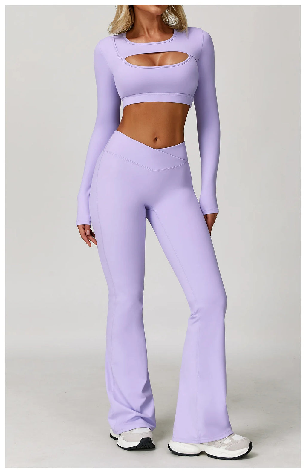 High Waist Long Sleeve Yoga Top – Quick Dry & Sleek Fit