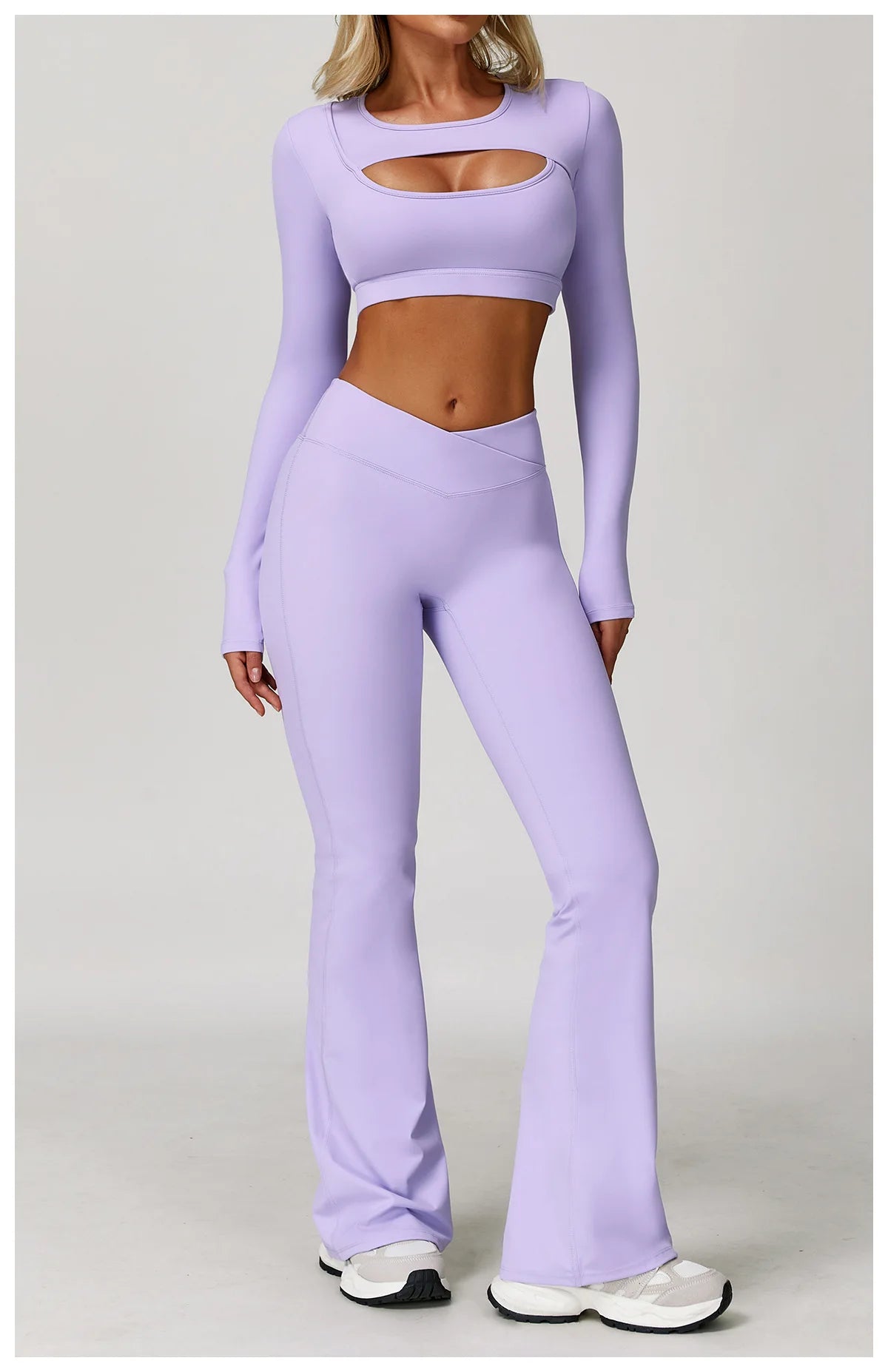High Waist Long Sleeve Yoga Top – Quick Dry & Sleek Fit