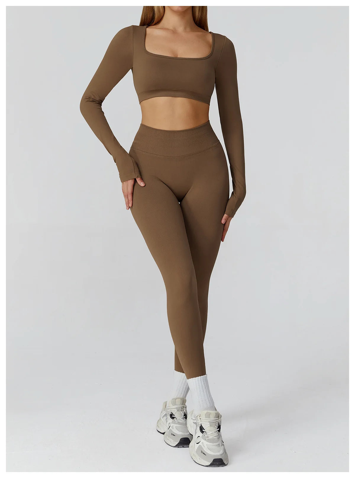 Seamless Long Sleeve Yoga Top – Backless & Quick-Dry Fitness Shirt