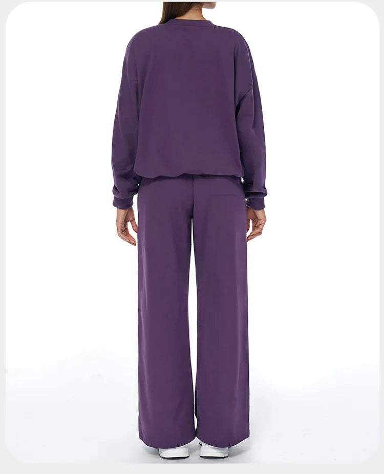 2-Piece Winter Yoga Set – High Waist & Wide Leg Comfort Wear