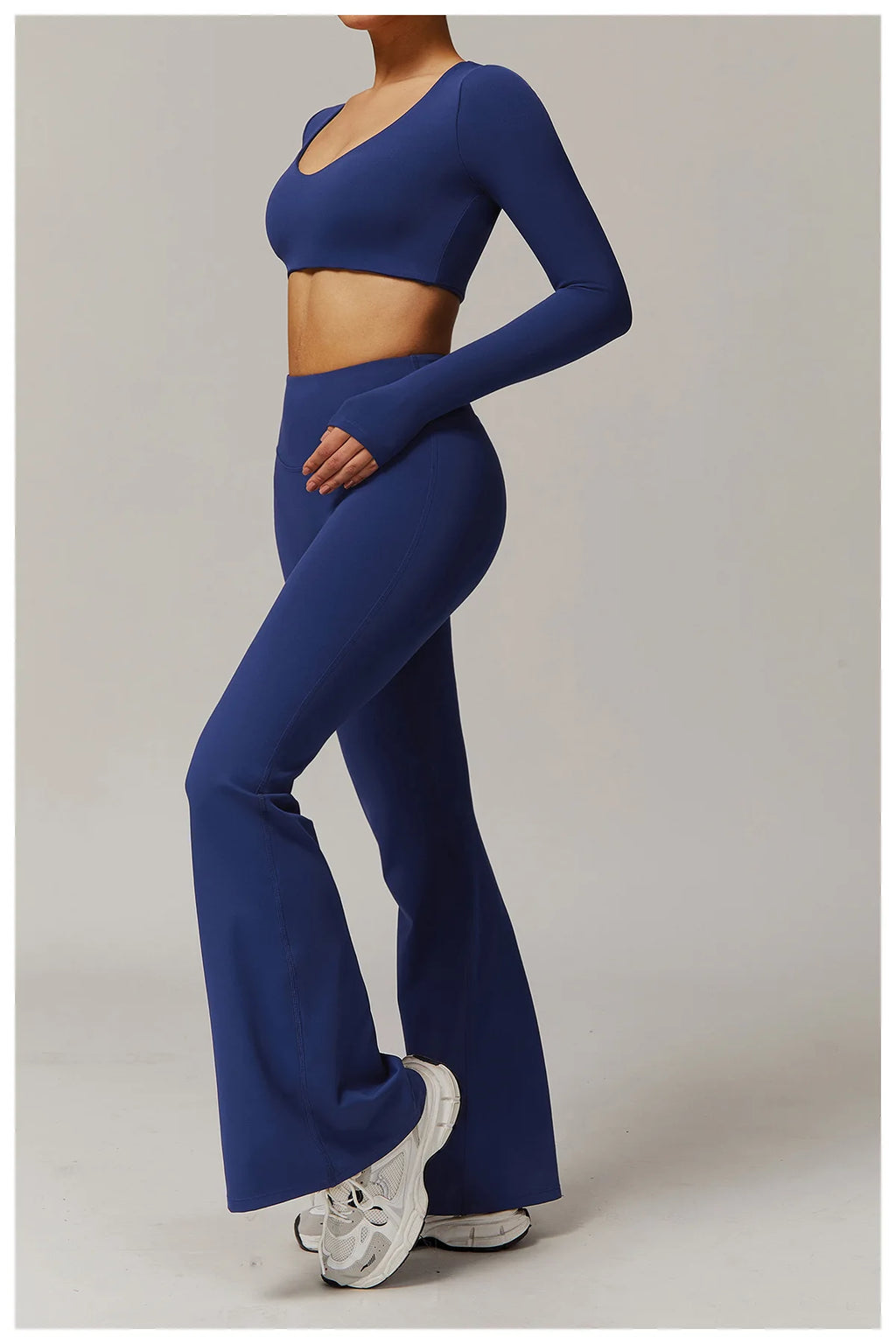 Long Sleeve Crop Yoga Top – Breathable & Quick-Dry Fitness Shirt