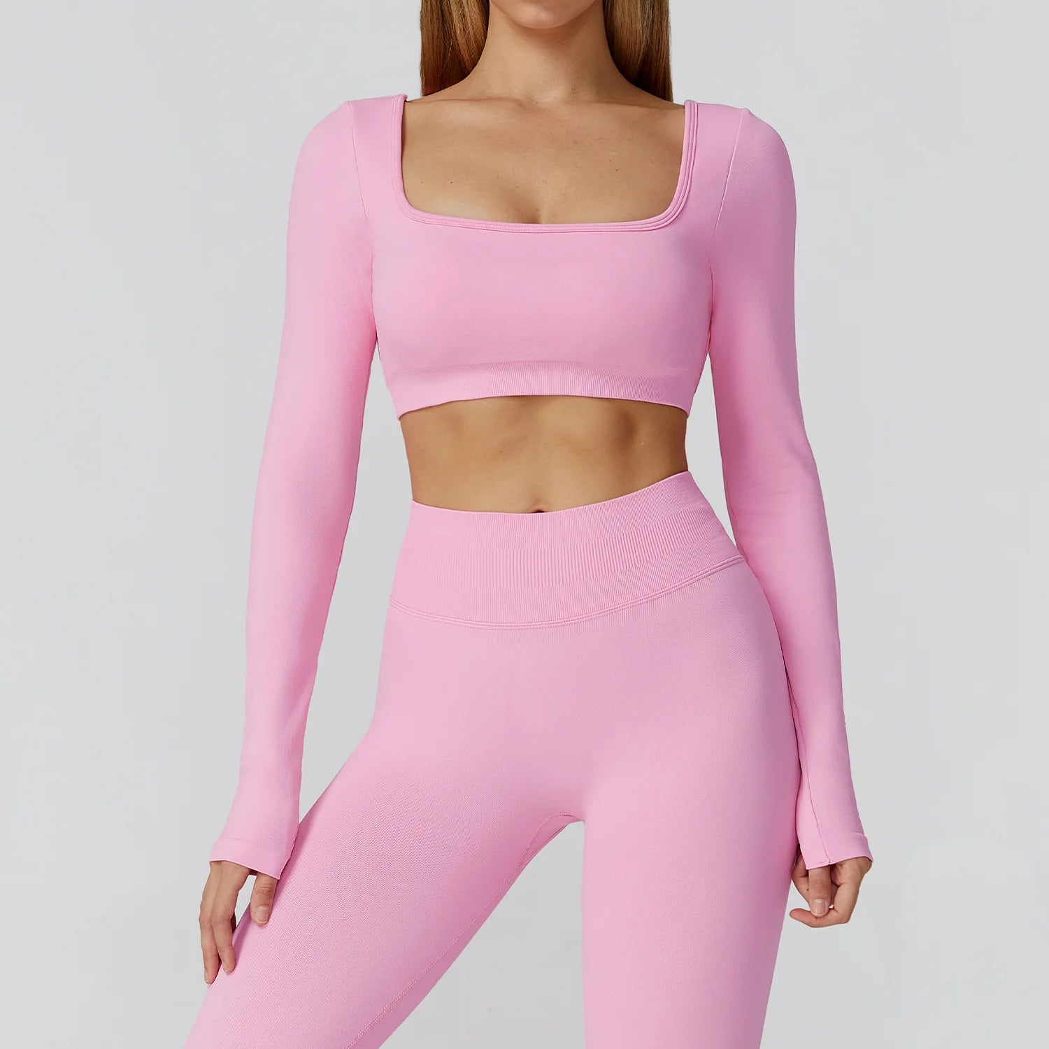 Seamless Long Sleeve Yoga Top – Backless & Quick-Dry Fitness Shirt