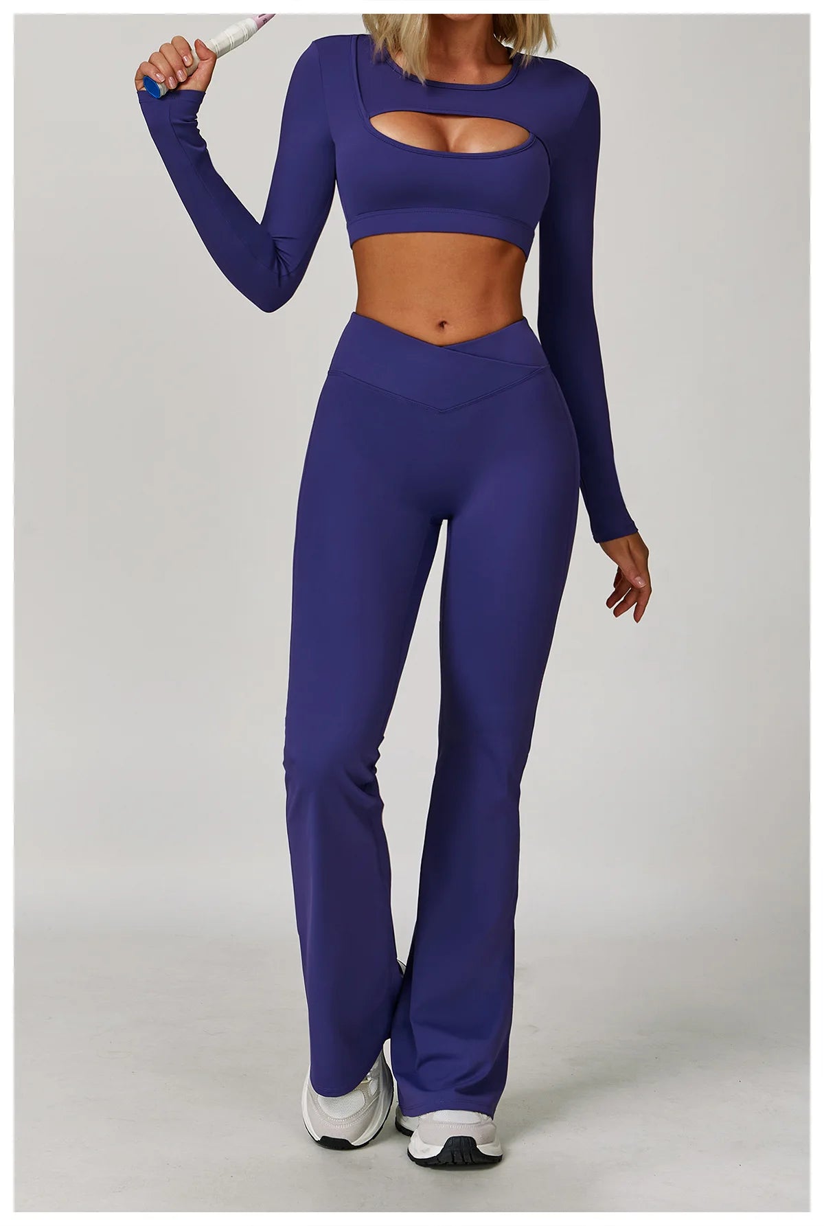 High Waist Long Sleeve Yoga Top – Quick Dry & Sleek Fit