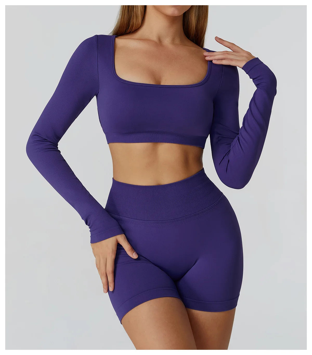 Seamless Long Sleeve Yoga Top – Backless & Quick-Dry Fitness Shirt