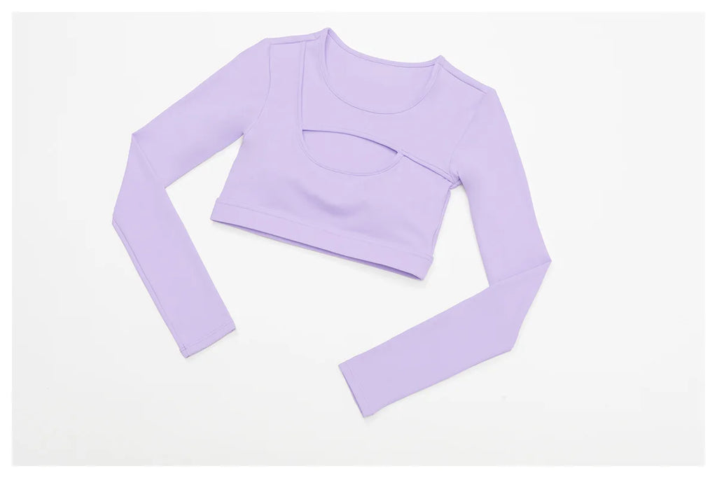 High Waist Long Sleeve Yoga Top – Quick Dry & Sleek Fit