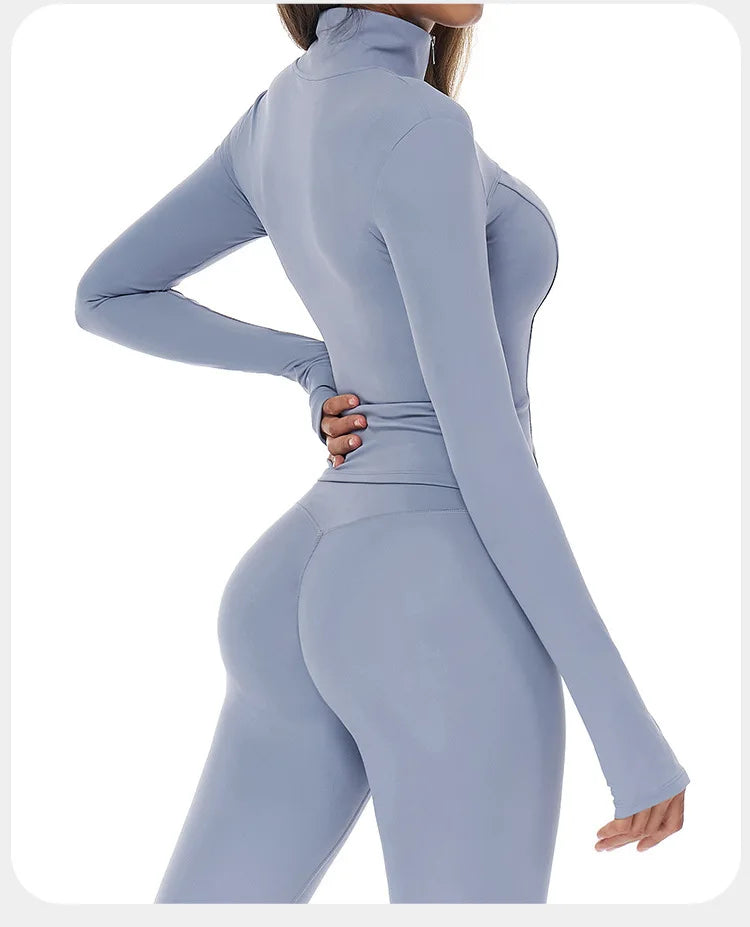 Zip-Up Yoga Jacket – Breathable, Slim & Sporty Style