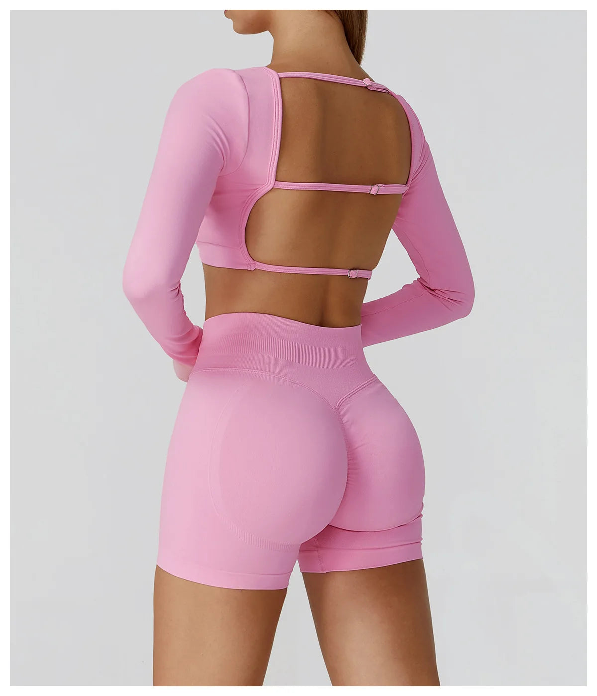 Seamless Long Sleeve Yoga Top – Backless & Quick-Dry Fitness Shirt