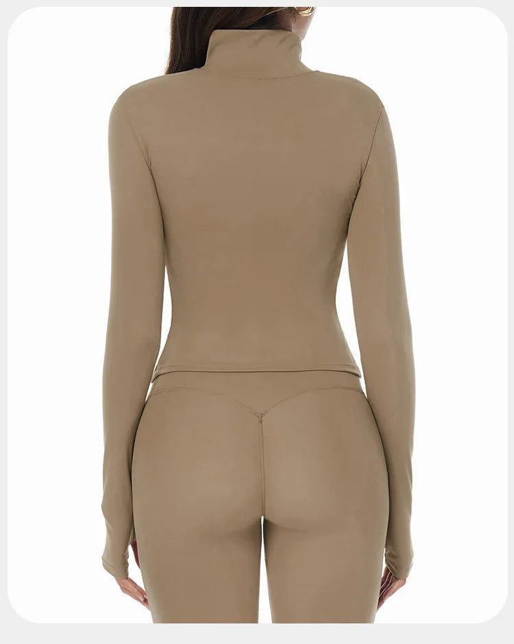 Zip-Up Yoga Jacket – Breathable, Slim & Sporty Style