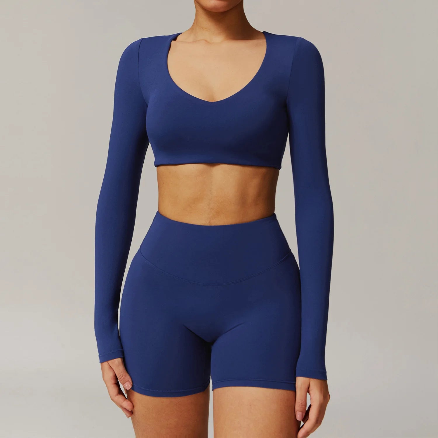 Long Sleeve Crop Yoga Top – Breathable & Quick-Dry Fitness Shirt