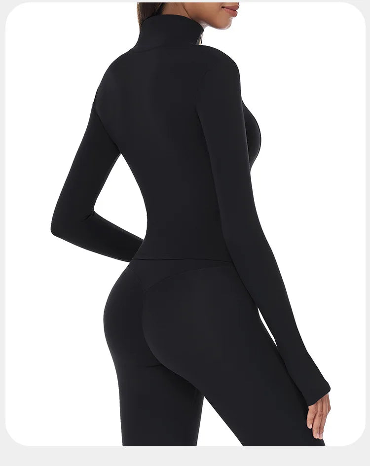 Zip-Up Yoga Jacket – Breathable, Slim & Sporty Style