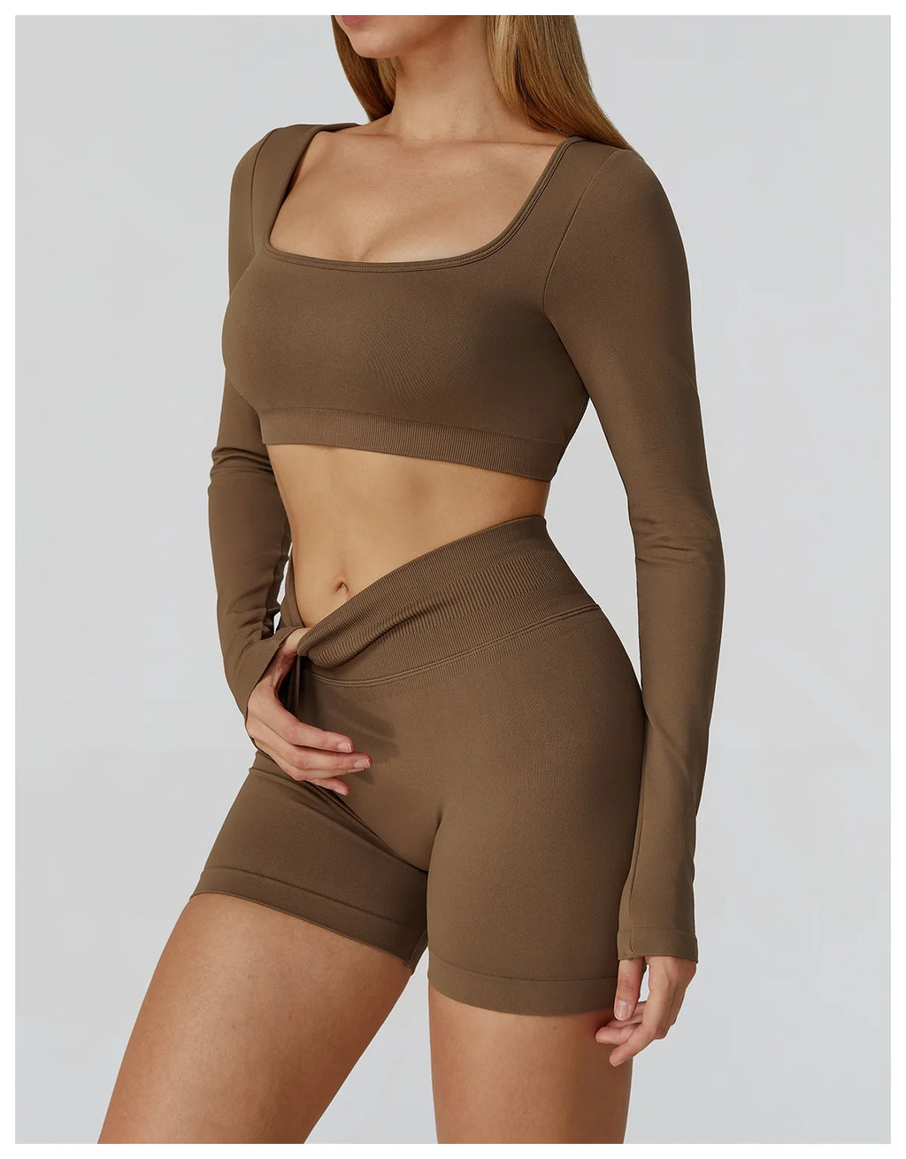 Seamless Long Sleeve Yoga Top – Backless & Quick-Dry Fitness Shirt