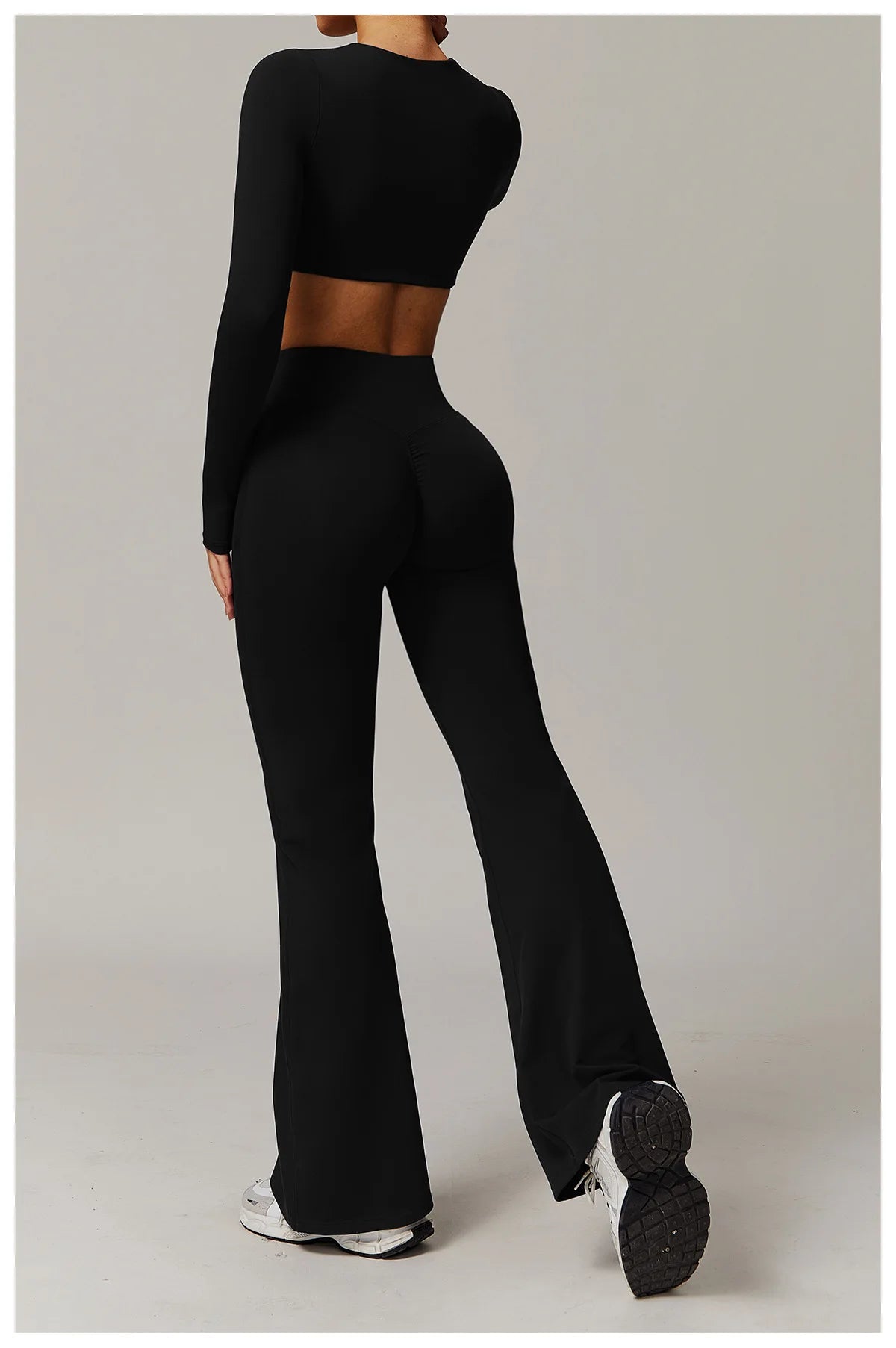 Long Sleeve Crop Yoga Top – Breathable & Quick-Dry Fitness Shirt