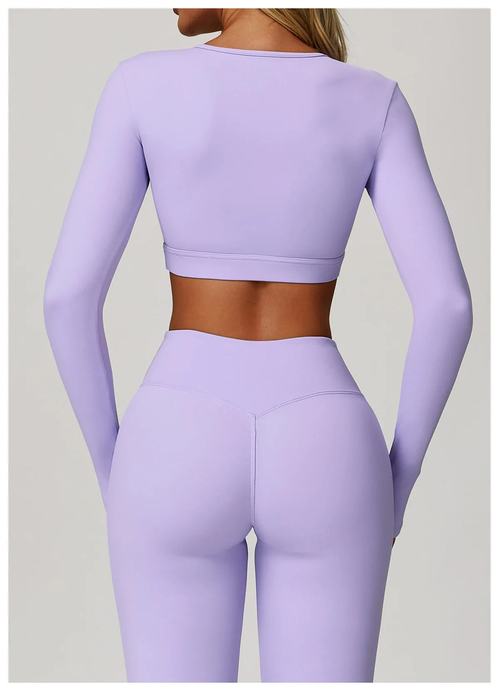 High Waist Long Sleeve Yoga Top – Quick Dry & Sleek Fit