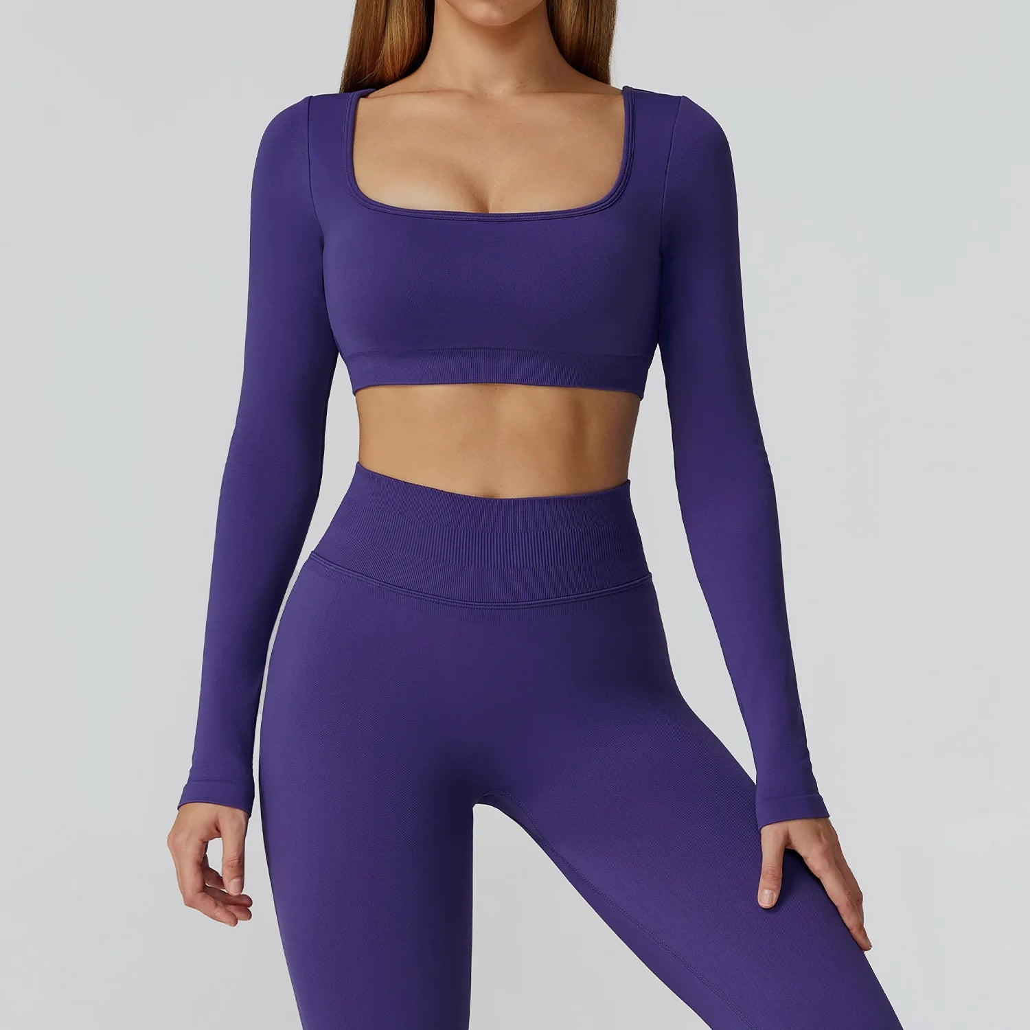 Seamless Long Sleeve Yoga Top – Backless & Quick-Dry Fitness Shirt