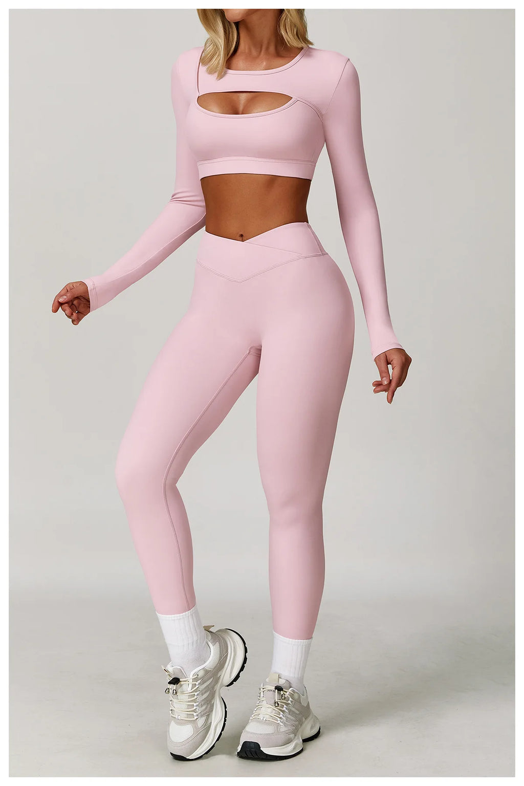 High Waist Long Sleeve Yoga Top – Quick Dry & Sleek Fit