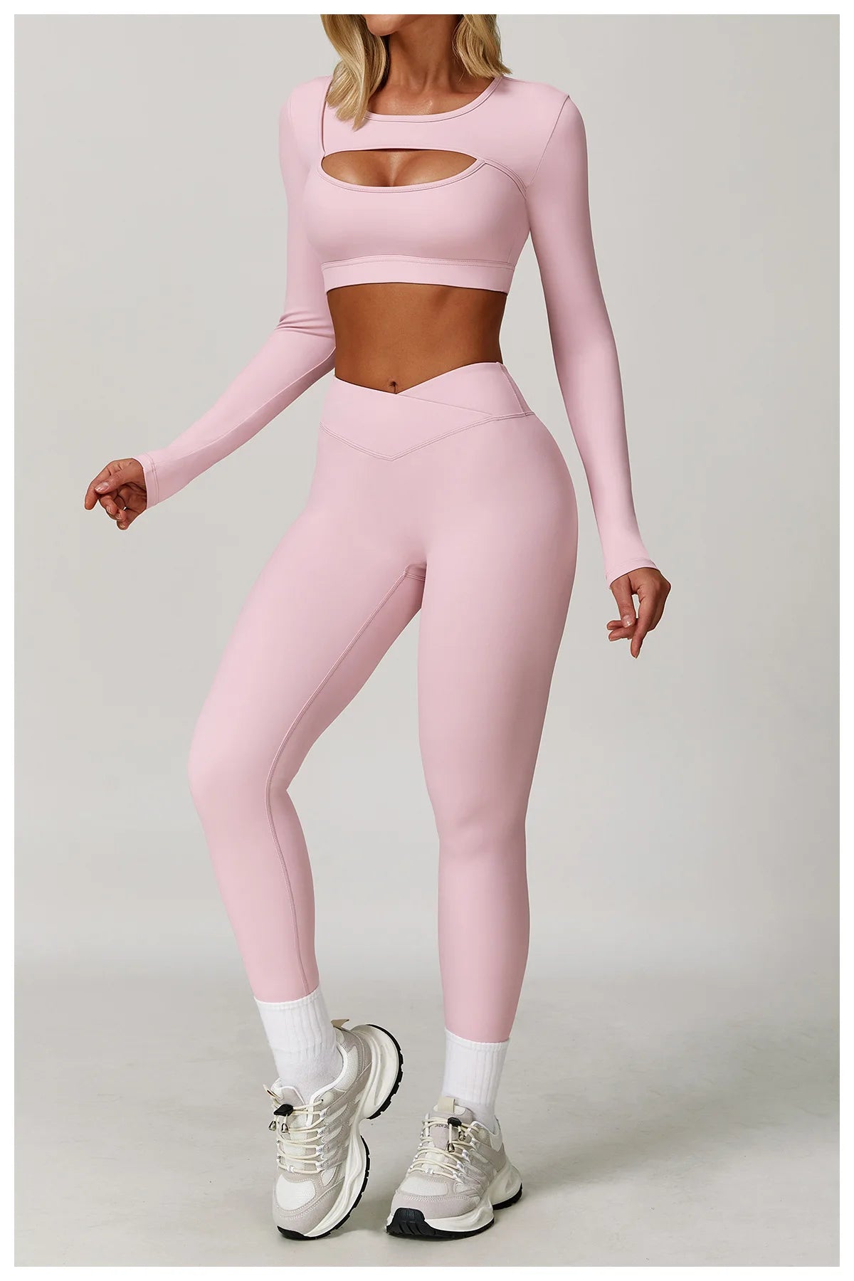 High Waist Long Sleeve Yoga Top – Quick Dry & Sleek Fit
