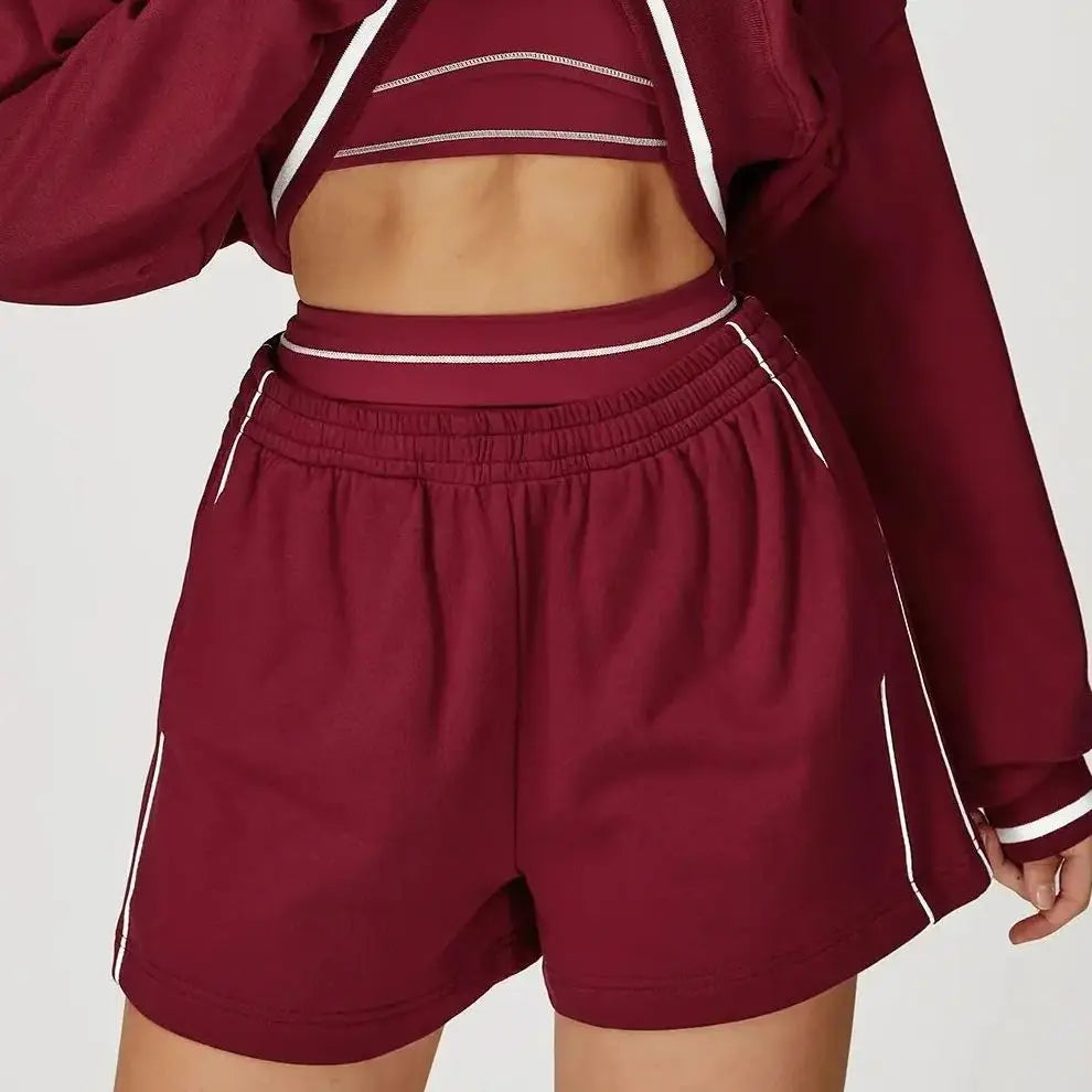 Color Block Sports Shorts – High Waist & Ultra-Comfort Fit