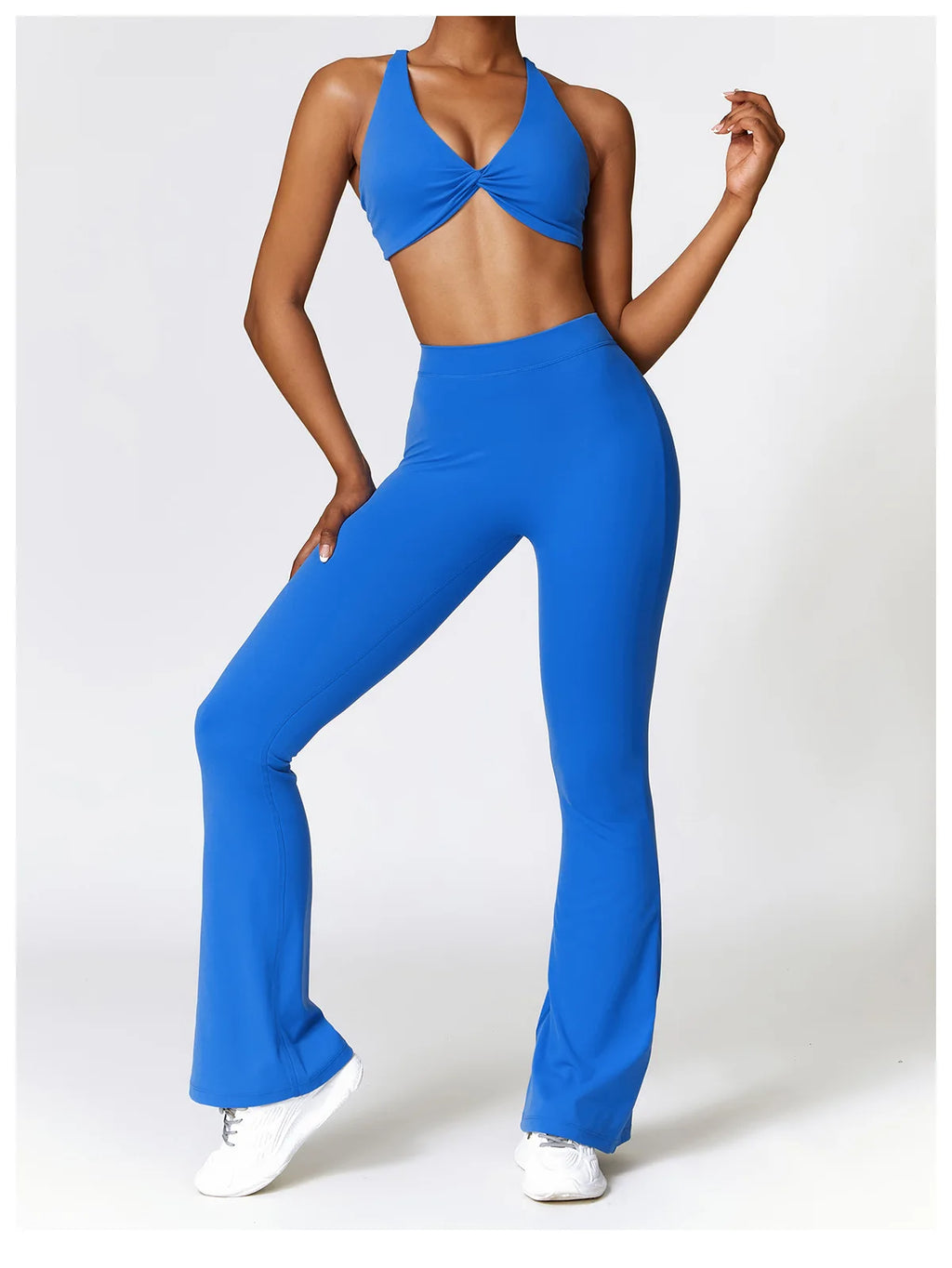 Front Twist Padded Sports Bra – Cross Strap & Push-Up Fitness Top