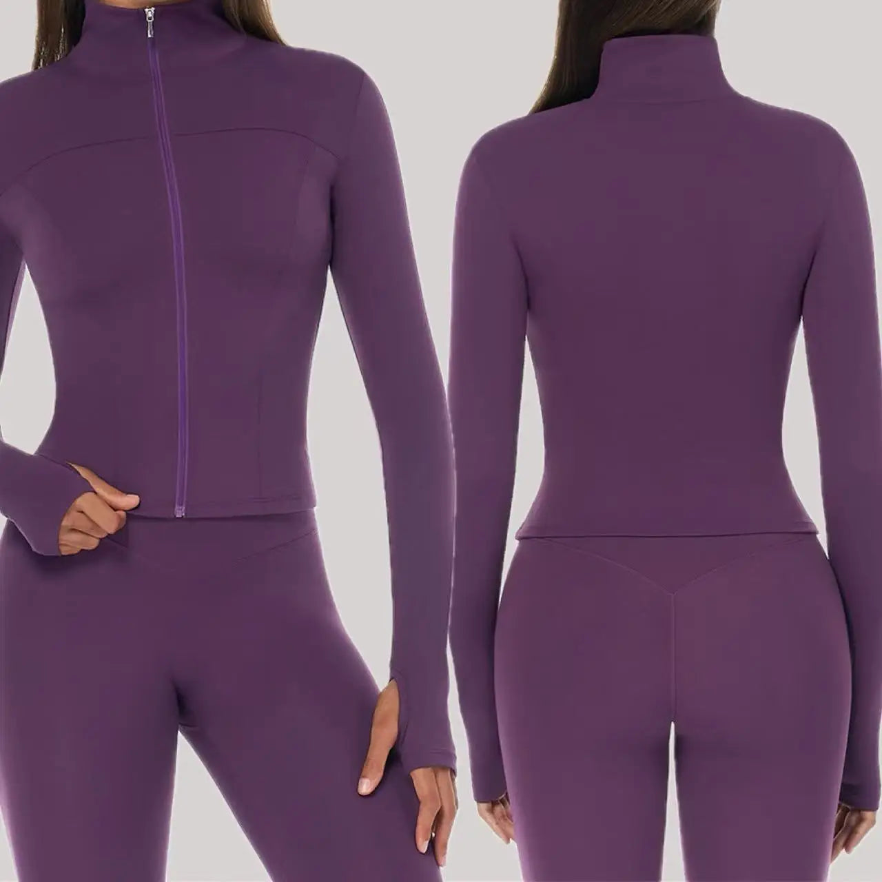 Zip-Up Yoga Jacket – Breathable, Slim & Sporty Style