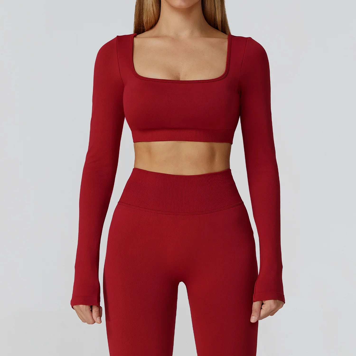 Seamless Long Sleeve Yoga Top – Backless & Quick-Dry Fitness Shirt
