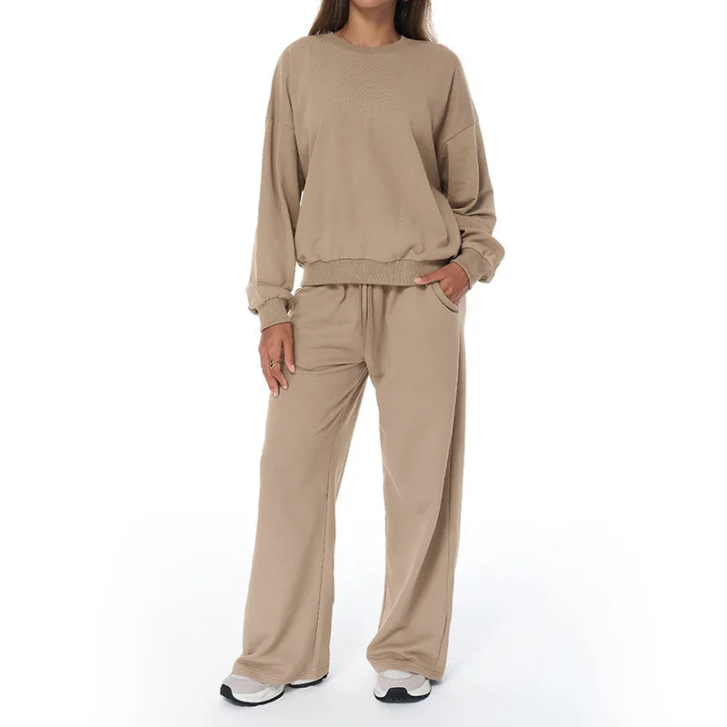 2-Piece Winter Yoga Set – High Waist & Wide Leg Comfort Wear